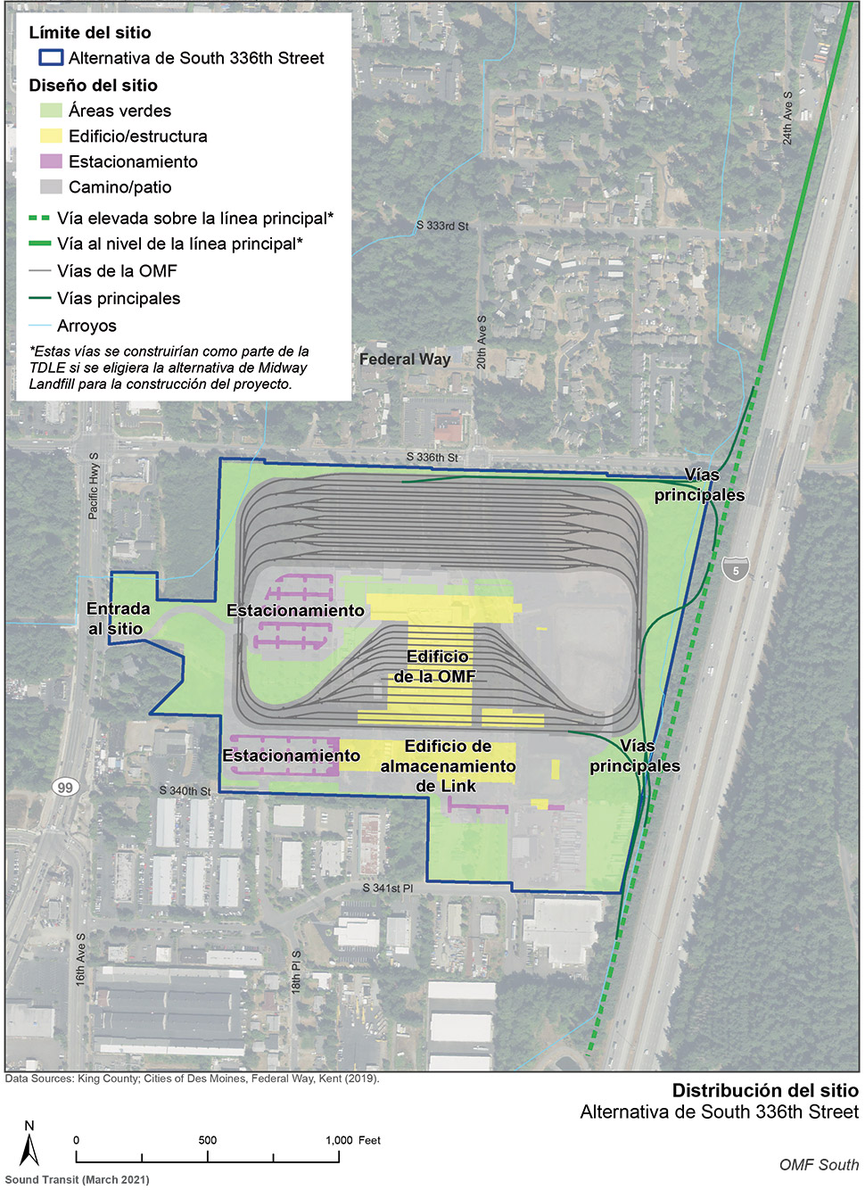 Mapa del sitio de la alternativa de South 336th Street