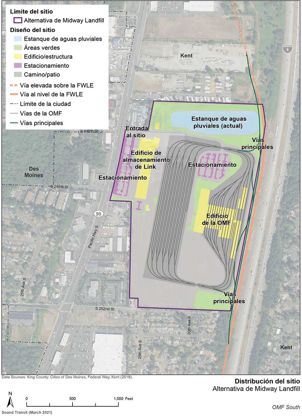 Mapa del sitio de la alternativa de Midway Landfill